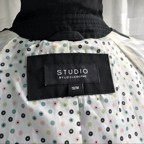 STUDIO by LIZ CLAIBORNE 3/4 trench coat, black, size M - Picture 14 of 15